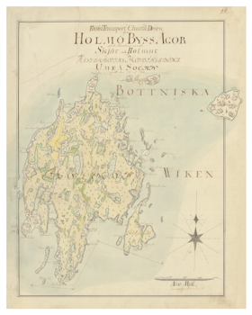 Historisk karta över Holmön, år 1787 (Fri frakt!)