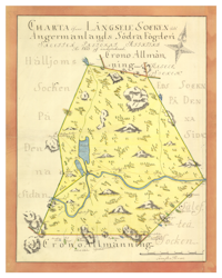 Historisk karta över Långsele, år 1753 (Fri frakt!)
