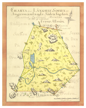 Historisk karta över Långsele, år 1753 (Fri frakt!)