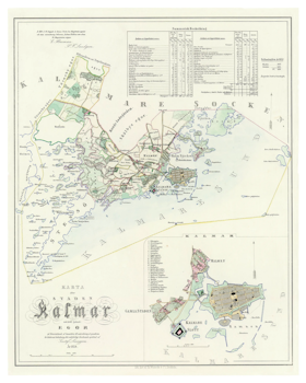 Karta från Kalmar, år 1854