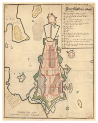 Historisk karta över Kalmar, år 1651 (Fri frakt!)