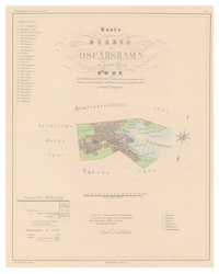 Karta från Oskarshamn 1858 (Fri frakt!)