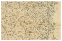 Historisk karta över norra Kalmar län, år 1711 (Fri frakt!)