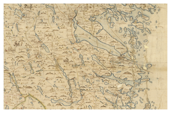Historisk karta över norra Kalmar län, år 1711 (Fri frakt!)