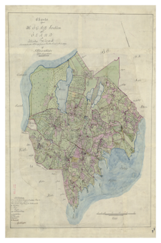 Historisk karta över Högby socken, Öland, år 1829 (Fri frakt!)