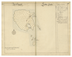 Historisk karta över Lilla Rätö, år 1700