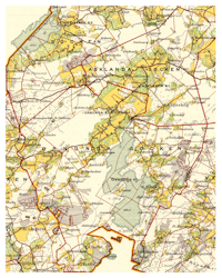 Historisk karta över Asklanda och Ornunga, år 1893 (Fri frakt!)