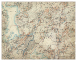 Historisk karta äver Borgstena och Vänga, år 1890-1897 (Fri frakt!)