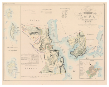 Karta från Åmål, år 1857
