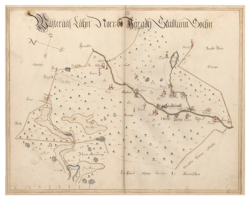 Historisk karta över Skultuna, år 1688 (Fri frakt!)