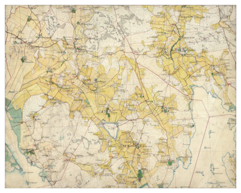 Historisk karta över Irsta, Gäddeholm, Kärrbo och Kungsåra, år 1905-1911 (Fri frakt!)