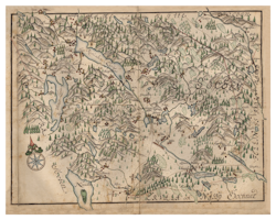 Historisk karta över Linde socken, år 1688 (Fri frakt!)