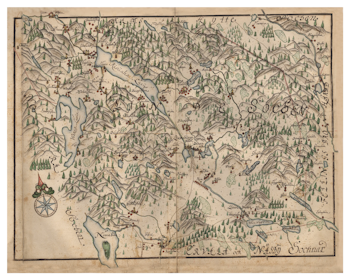 Historisk karta över Linde socken, år 1688 (Fri frakt!)