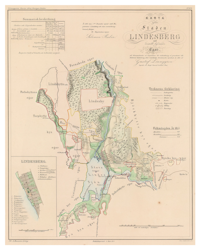 Karta från Lindesberg, år 1857