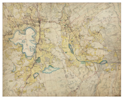 Historisk karta över trakten kring Möklinta, år 1905-1911 (Fri frakt!)