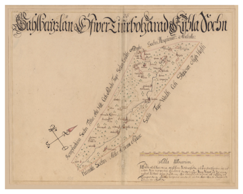 Historisk karta över Kila socken, år 1688 (Fri frakt!)