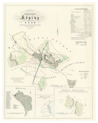 Karta från Köping, år 1854