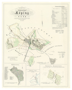 Karta från Köping, år 1854