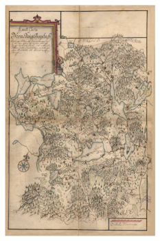 Historisk karta över Nya Kopparbergs socken, år 1688. (Fri frakt!)