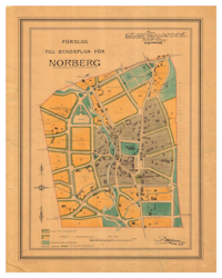 Historisk karta över Norberg, år 1911. (Fri frakt!)