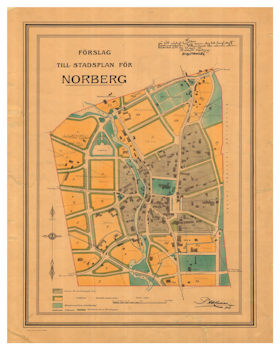 Historisk karta över Norberg, år 1911. (Fri frakt!)