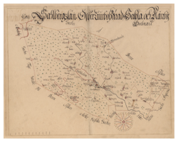 Historisk karta över Sala med omnejd, år 1688 (Fri frakt!)