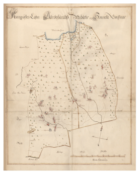 Historisk karta över Medåker och Himmeta, år 1688 (Fri frakt!)