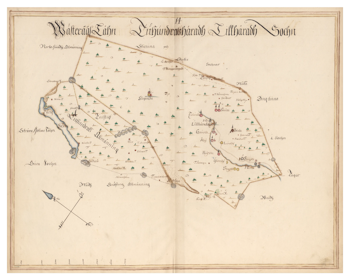 Historisk karta över Lillhärad, år 1688 (Fri frakt!)