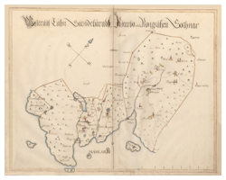 Historisk karta över Kärrbo och Kungsåra, år 1688 (Fri frakt!)