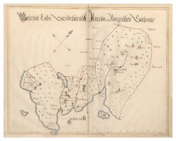 Historisk karta över Kärrbo och Kungsåra, år 1688 (Fri frakt!)