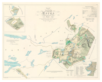 Karta från Borås 1856 (Fri frakt!)