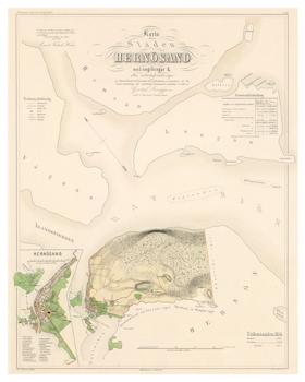 Karta från Härnösand 1857 (Fri frakt!)
