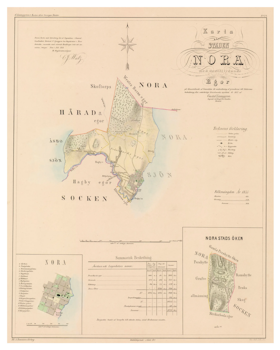 Karta från Nora 1857 (Fri frakt!)