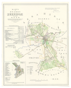 Karta från Skänninge 1854