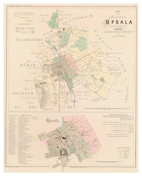 Karta från Uppsala, år 1856