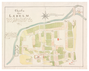 Historisk karta över Laholm, år 1792