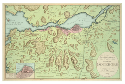 Karta från Göteborg, ca 1800
