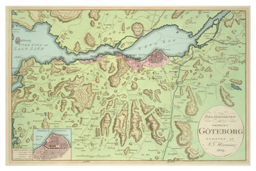 Karta från Göteborg, ca 1800