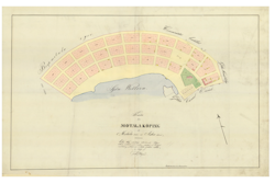 Gammal karta från Motala, Östergötland, år 1839