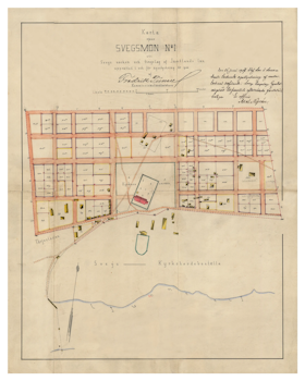 Historisk karta från Sveg, ca 1906 (Fri frakt!)