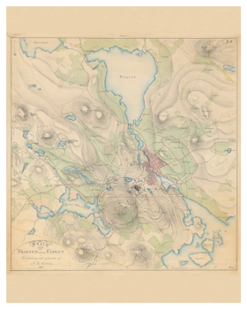 Historisk karta över trakten kring Falun, år 1836.