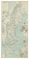 Historisk karta över Sverige, år 1927 (Fri frakt!)