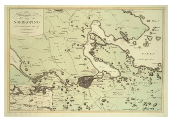 Historisk karta över Norrköping, år 1810