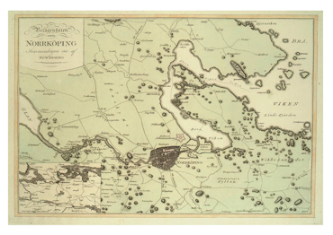 Historisk karta över Norrköping, år 1810