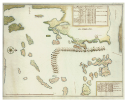 Historisk karta över Rådmansö och Tjockö, ca. 1720 (Fri frakt!)