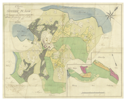Historisk karta över Överby på Resarö, år 1781 (Fri frakt!)