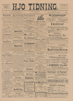 Löpsedel / Förstasida från Hjo (1894)