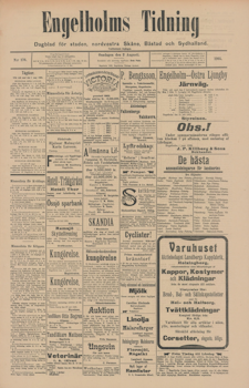 Löpsedel / Förstasida från Ängelholm (1905)