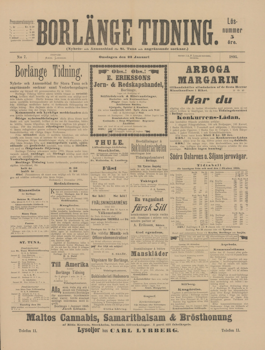 Löpsedel / Förstasida från Borlänge (1895)
