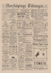 Löpsedel / Förstasida från Norrköping (1902)